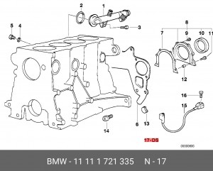 Комплект прокладок, блок-картер двигателя 11 11 1 721 335 BMW