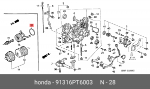 Прокладка, впускной коллектор 91316PT6003 HONDA