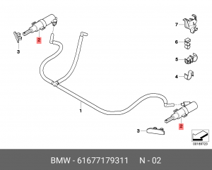 Форсунка омывателя фары 61 67 7 179 311 BMW