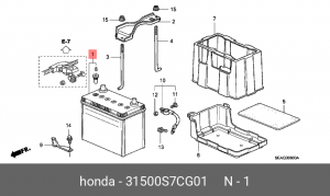 Батарея аккумуляторная 31500S7CG01 HONDA