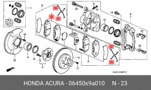Комплект тормозных колодок, диско 06450S9A010 HONDA