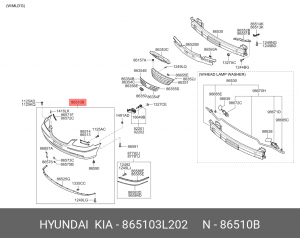 Бампер передний 865103L202 HYUNDAI KIA