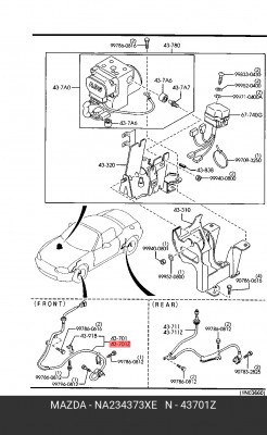Датчик, частота вращения колеса NA234373XE MAZDA