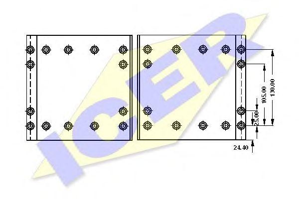 Комплект тормозных башмаков, барабанные тормоза 21925600 ICER
