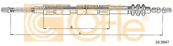 Трос ручного тормоза 10.9847 COFLE