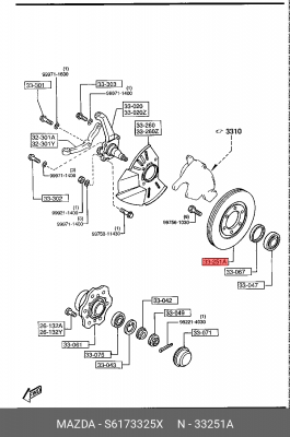 Тормозной диск S6173325X MAZDA
