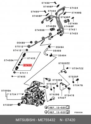 Форсунка ME755432 MITSUBISHI
