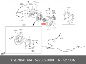 Подшипник ступицы колеса со ступицей (комплект) 527302J000 HYUNDAI KIA