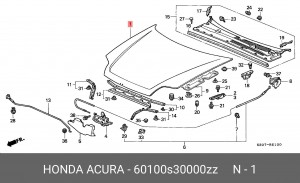 Капот двигателя 60100S30000ZZ HONDA