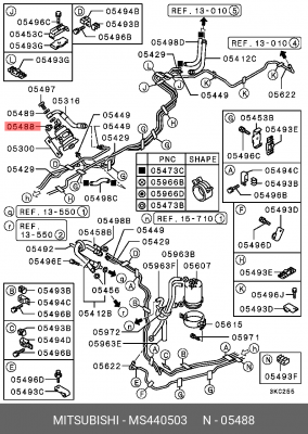 Гайка, выпускной коллектор MS440503 MITSUBISHI