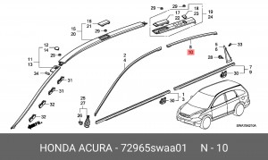 Молдинг двери 72965SWAA01 HONDA