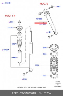 Амортизатор подвески YS4V-18008-AB FORD