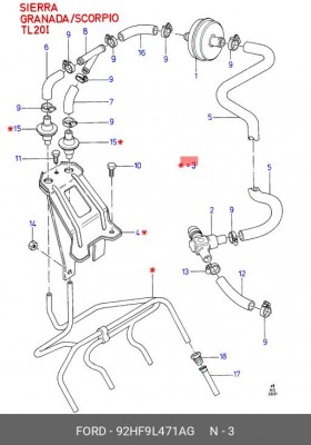 Нагнетание дополнительного воздуха 92HF9L471AG FORD