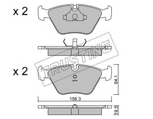 Комплект тормозных колодок, диско 1240 TRUSTING