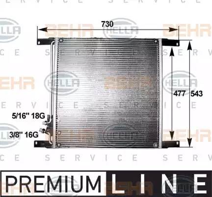 Конденсатор, кондиционер 8FC351300041 HELLA