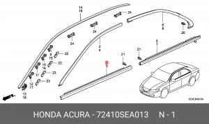 Молдинг двери 72410SEA013 HONDA