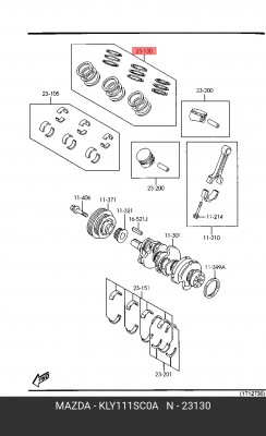 Кольца поршневые KLY1-11-SC0A MAZDA