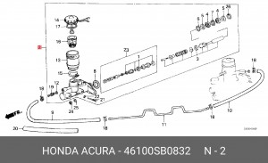 Главный тормозной цилиндр 46100SB0832 HONDA