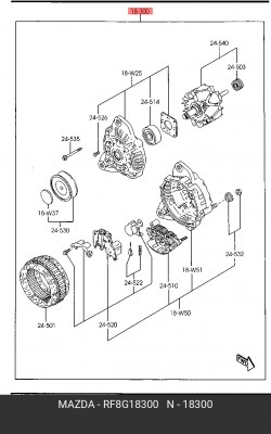 Генератор RF8G18300 MAZDA