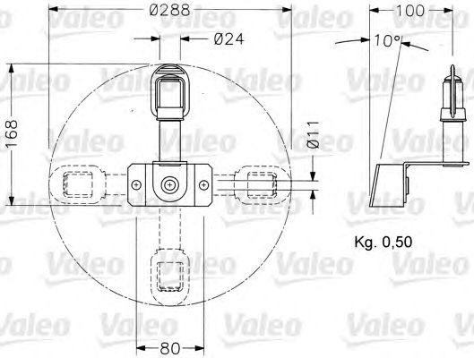 Вставка фары, фара рабочего освещения 040034 VALEO PHC