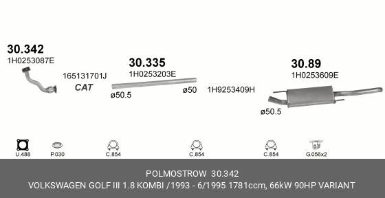 Труба приемная 30.342 POLMOSTROW