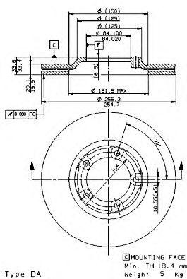 Тормозной диск 09.5632.10 BREMBO