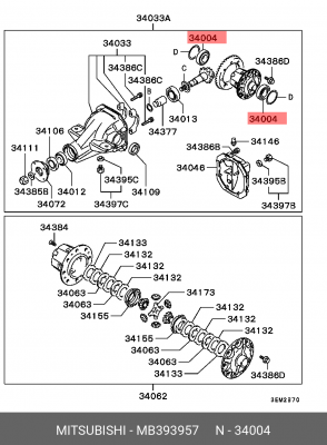 Комплект подшипника ступицы колеса MB393957 MITSUBISHI