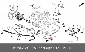 Выключатель, фара заднего хода 35600PE0013 HONDA