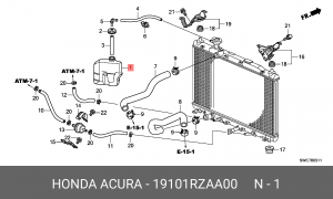 Бачок расширительный системы охлаждения 19101RZAA00 HONDA