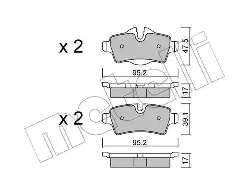 Комплект тормозных колодок, диско 22-0769-0 METELLI