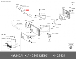 Бачок расширительный системы охлаждения 254312E101 HYUNDAI KIA