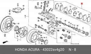 Комплект тормозных колодок, диско 43022SV4G20 HONDA