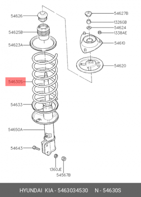 Пружина ходовой части 5463034530 HYUNDAI KIA