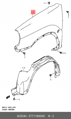 Крыло 57711-80G00 SUZUKI