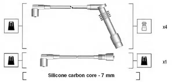 Ккомплект проводов зажигания 941125380688 MAGNETI MARELLI