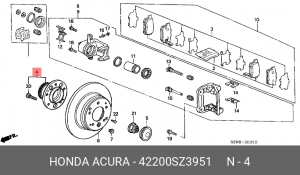 Комплект подшипника ступицы колеса 42200SZ3951 HONDA