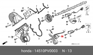 Натяжной ролик, ремень ГРМ 14510PV0003 HONDA