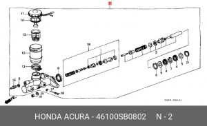Главный тормозной цилиндр 46100SB0802 HONDA