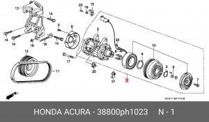 Компрессор, кондиционер 38800PH1023 HONDA