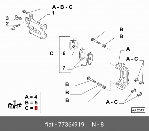 Колодки тормозные дисковые 77364919 ALFA FIAT LANCIA