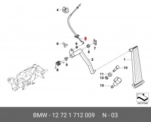 Датчик, положение педали акселератора 12721712009 BMW