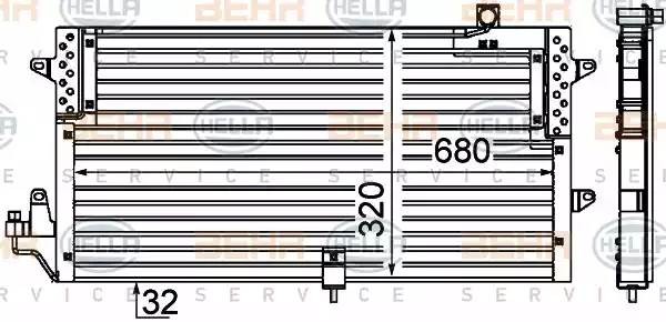 Конденсатор, кондиционер 8FC 351 038-191 HELLA