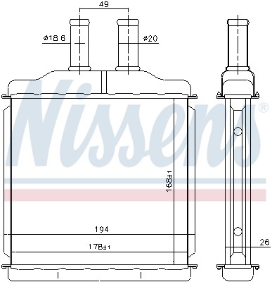 Теплообменник, отопление салона 76509 NISSENS