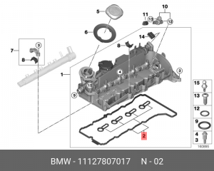 Прокладка крышки ГБЦ 11 12 7 807 017 BMW