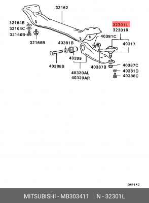 Рычаг поворотной цапфы MB303411 MITSUBISHI
