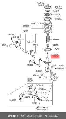 Амортизатор подвески 546512G300 HYUNDAI KIA