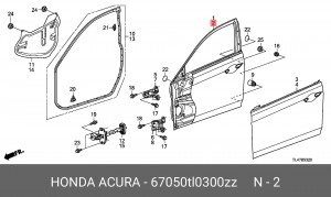 Дверь передняя 67050TL0300ZZ HONDA
