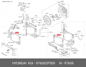Радиатор кондиционера 976062P500 HYUNDAI KIA