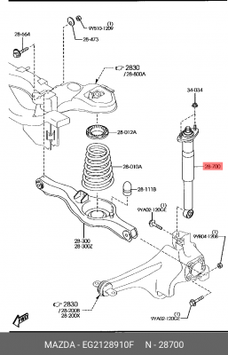 Амортизатор подвески EG2128910F MAZDA