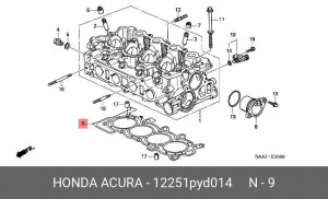 Прокладка ГБЦ 12251PYD014 HONDA